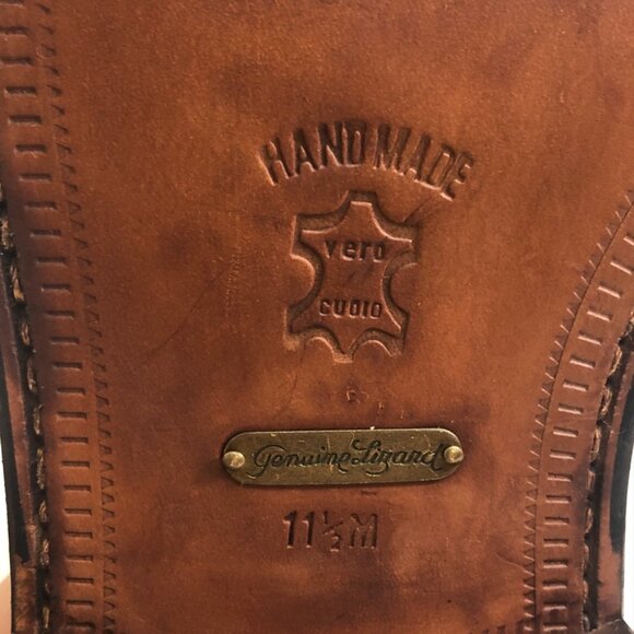 Paolo de Marco Handmade in Spain Genuine Lizard Brown Leather Bluchers 11.5 - Picture 10 of 12